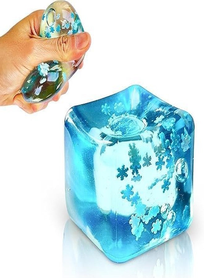 Cazuela Ice Cube Stress Ball Squishy Squeeze Fidget Toy for Kids & Adults, Anxiety Relief, Sensory Toy for Autism, ADHD, Therapy, Focus, Calming Play Squishy Gift (Pack of 1) - Image 1